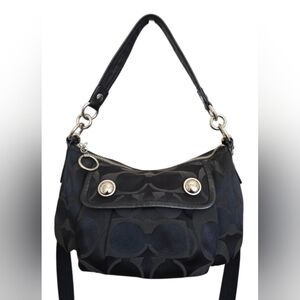 Coach Poppy Signature Satin Groovy Shoulder Crossbody Bag no. 13833 EUC in black